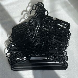 Set of 37 Black Plastic Hangers
